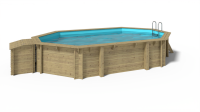 Holzpool EMOTION-FUN Oval 6,57 x 4,07 m Höhe 1,20 m
